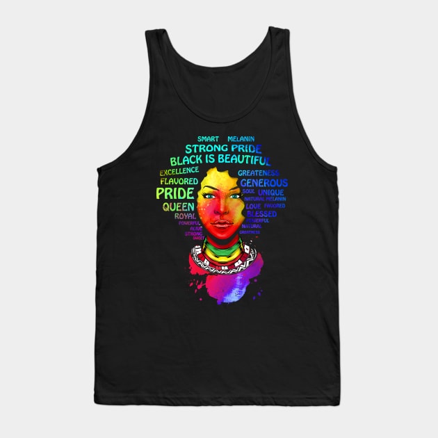 Afro Educated  Black Queen Tank Top by Caskara